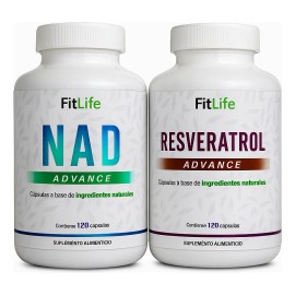 Nad + Resveratrol 240 Cápsulas 2 Meses 2 Frascos Sin Sabor