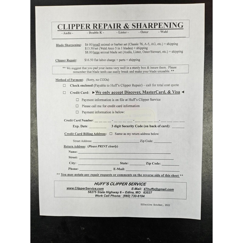 Oster Large Animal Clipmaster and Shearmaster Cord & Switch Parts