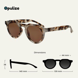 OPULIZE Rio - Sunglasses - Frame Top Flat - UV400 Sun Protection - Women Men - Spring Hinges - S53-1, Shiny tan tortoiseshell