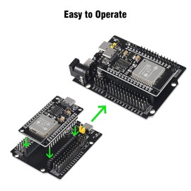 ESP32 ESP-32S Type-C USB CH340 Development Board + ESP32 30-Pin DEVKIT V1 Power Supply Board 2.4 GHz WiFi Bluetooth Dual Core for Arduino (Pack of 2)