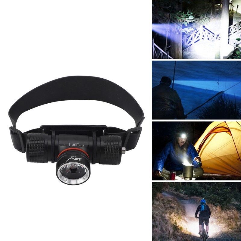 Diving Headlamp Flashlight IPX68 Waterproof Super Bright 1200LM 3 Light