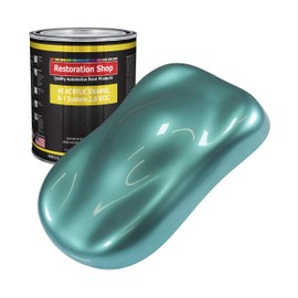 Restoration Shop - Gulfstream Aqua Metallic Acrylic Enamel Auto Paint - Gallon Paint Color Only - Professional Single Stage High Gloss Automotive, Car, Truck, Equipment Coating, 2.8 VOC