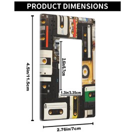 Pznen Music Single Rocker Wall Plate Vintage Audio Record Cassette Tapes 1-Gang Rocker Light Switch Plates Standard Receptacle Plug Cover for GFCI Outlet
