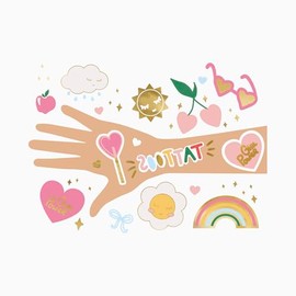 PartyDeco Washable Tattoos Daisies Pack of 14 Temporary Animator Clown Children's Party