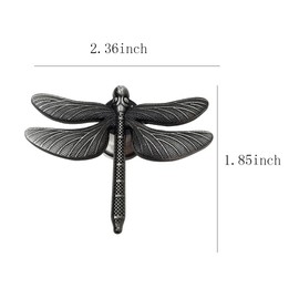 LB-LAIBA Dragonfly Drawer Knobs Modern Dresser Pulls for Closet Cabinet Cupboard Wardrobe Furniture Door Pulls Home Kitchen Hardware Decoration 6 Pieces (Antique Pewter)