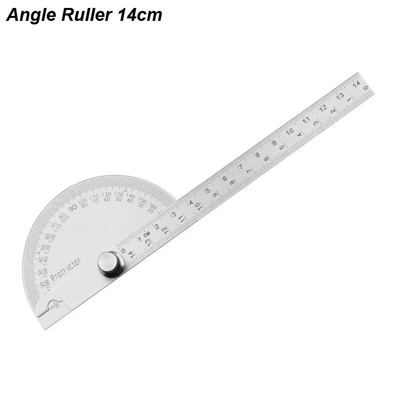 180° Angle Finder for Woodworking – 14cm Adjustable Protractor Ruler