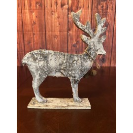 Bright Ideas Christmas Deer Reindeer Wood Flat Standing Holiday Decoration Glitter
