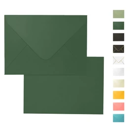 100 Pack Dark Green Envelopes 5x7, Goefun A7 Envelopes for Invitation with Euro Flap, 120GSM, Ideal for Mailing, Wedding| 5.25 x 7.25 in