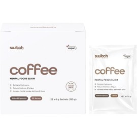 Switch Nutrition Coffee Mental Focus Elixir Naked Espresso Sachets 6g X 25