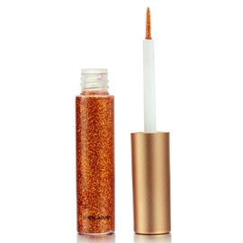 Coloured Glitter Eyeliner Liquid，Orange Glitter Liquid Eye Liner, Waterproof Eyeliner Long-Lasting Glitter Liners, Silver Gold Pink Green Colourful Eyeliner for Eye Makeup, Orange