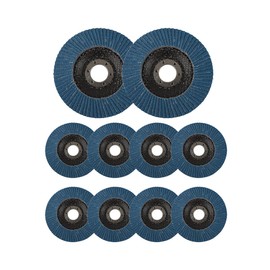 AIMALL 10 PCS Flap Disc Set, Zirconia Abrasive Grinding Wheels for Angle Grinder, Multi-Grit 40/60/80/120, Ideal for Metal and Wood Finishing