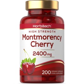 Montmorency Cherry Capsules 2400mg | 200 Count | Tart Cherry Extract | Vegan Concentrate | by Horbaach