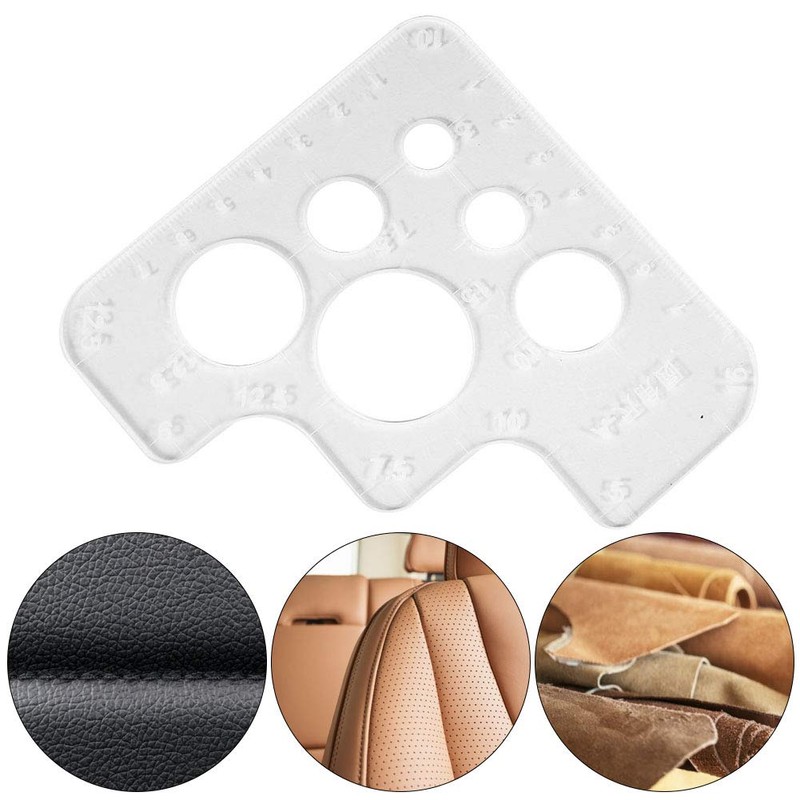 Acrylic Circle Template for Leather DIY, Round Corner Stitching Leather