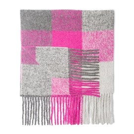 MISTI Oversized 79”x18” Alpaca & Wool Chunky Scarf for Him & Her | Soft, Warm, Resilient & Non-Pilling | Plaid Shawl & Wrap