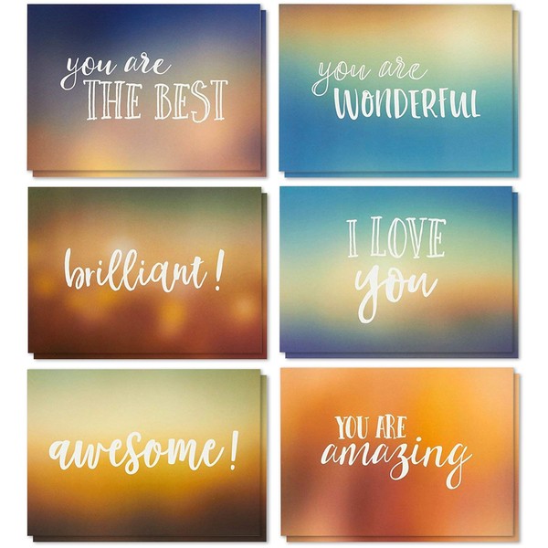 Motivational Encouragement Greeting Cards with Envelopes (5x7 In, 36 Pack)