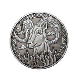 PRETYZOOM Constellation Coin Aries Coin Gift Vintage Style Horoscope Coin Birthday Sign Lucky Keepsake Coin Stereoscopic Metal Coin Craft (Aries)