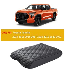 GIANT PANDA Custom Fit Center Console Cover for Toyota Tundra 2014 2015 2016 2017 2018 2019 2020 2021,Waterproof Faux Leather Armrest Console Cover - Full Protection - Black