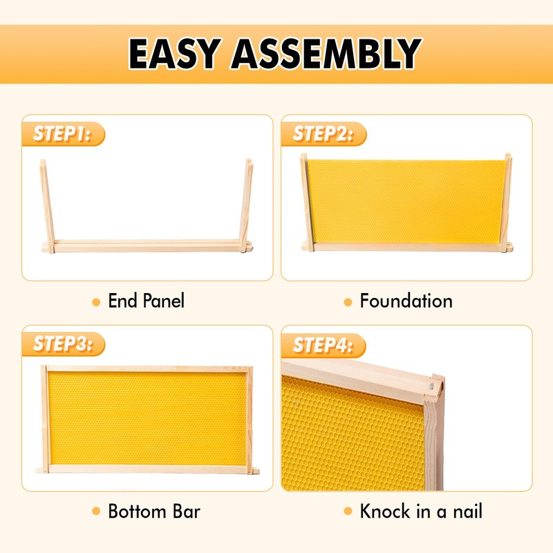 POLLIBEE Bee Hive,10 Frame Bee Hives Boxes Starter Kit, Langstroth