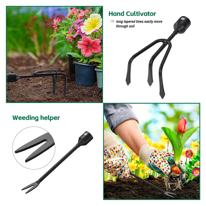 Garden Tools Set with Extension Handles, 5 Piece Thick Gardening