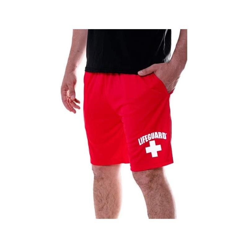 LIFEGUARD Pantalones cortos para correr con licencia oficial para hombre,