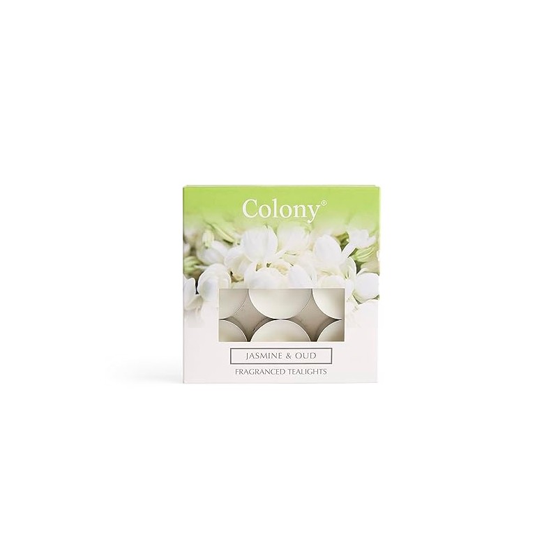 Wax Lyrical, Colony Jasmine & Oud Tealights, White