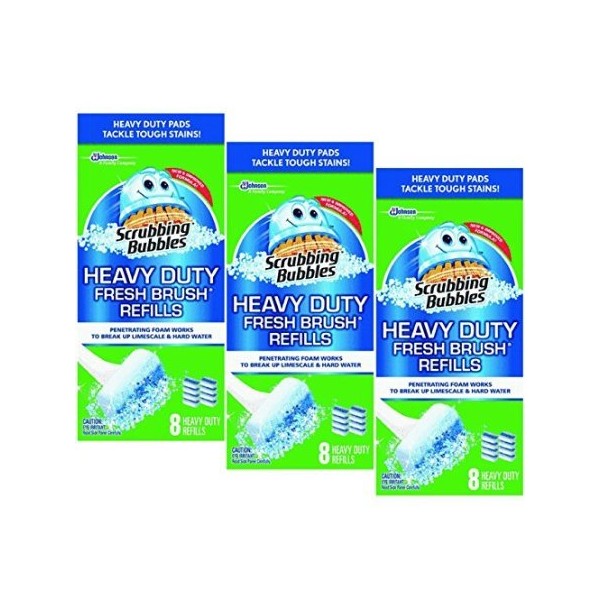 Scrubbing Bubbles Heavy Duty Refills Fresh Brush Toilet Cleaning System 8 Count Refill (Package Image May Vary)