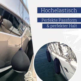 fender-design High-quality cover for KugelFender (diameter 39-55 cm in navy blue) - Fender socks for optimal protection - Fender sock for your boat accessories