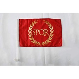 Roman Empire Car Flag 18'' x 12'' - Roman Empire Car flags 30 x 45cm - Banner 18x12 INCHES PLASTIC STICK - AZ FLAG