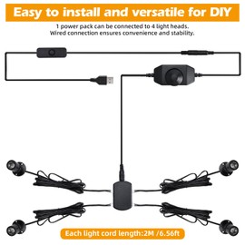 YaeCCC USB Powered Mini Spotlights for Display,Dimmable Mini LED Spotlight