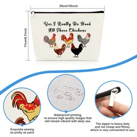 Chicken Makeup Bag Chicken Lover Gifts Chicken Gifts for Girls Women Cosmetic Bag Chicken Farmer Gifts Crazy Chicken Lady Gifts Chicken Themed Gifts Chicken Owner Gift Animal Lovers Gifts for Her