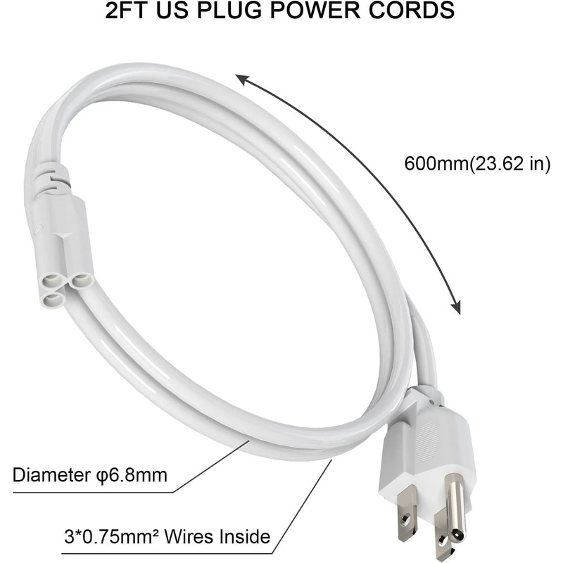 JESLED T8/T5 2FT Integrated LED Tube Light Fixture AC Power