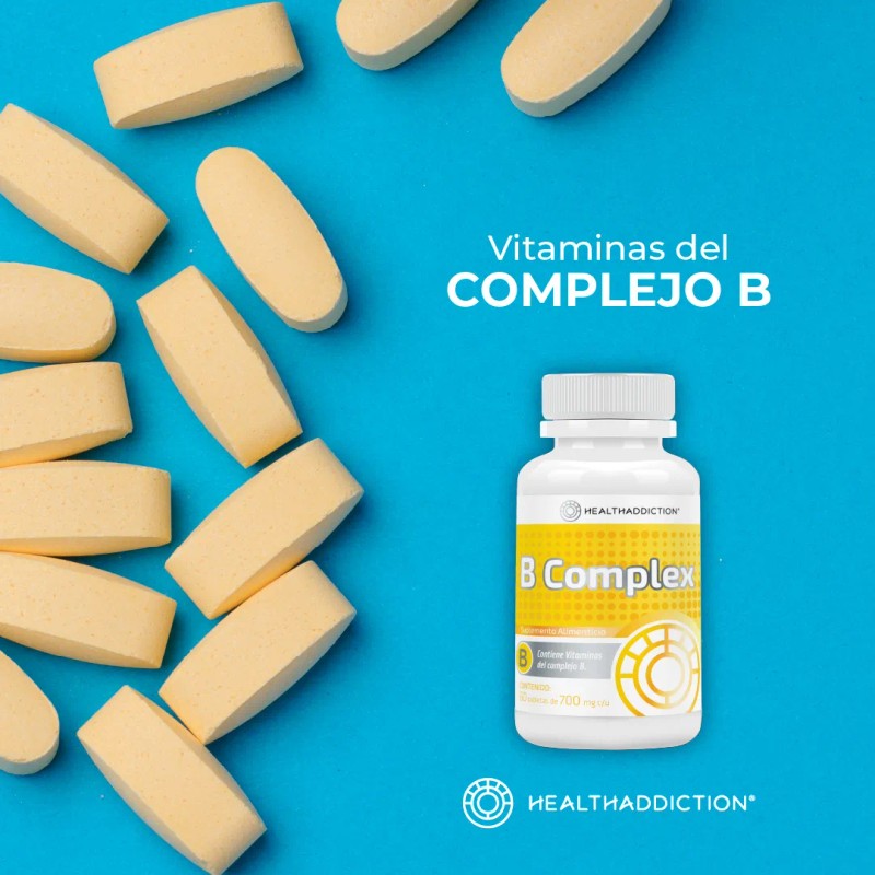 Suplemento Complejo B Healthaddiction B Complex 60 Tabletas