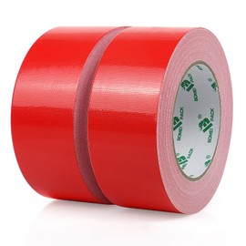 BOMEI PACK Premium Fabric Tape 2 Rolls 50 mm x 30 m Red Duct Tape with Excellent Adhesion, UV-Resistant, Waterproof, Fabric Tape for Versatile Use
