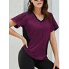 HOCOSIT Women's Workout Shirts Fast Dry Active Wear Yoga Top