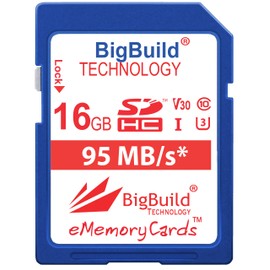 BigBuild Technology 16GB UHS-I U3 95MB/s Memory Card for Sony Cyber Shot DSC H300, HX350, ILCE 7S, RX10, Sony ILCE-5100, ILCE-7KB.CE, ILCE-7M2B, ILCE-7S/BQ Alpha 7S, ILCE-5100LB.CEC Camera