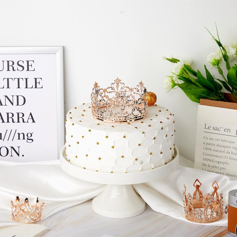 4 piezas de corona para decoración de tartas con forma