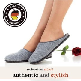 Felt Slippers Felt Sole Felt Slippers Felt Slippers Unisex Men Women Adults in Sizes 36-51, gray