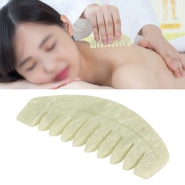 Jade Stone Massage Comb, Massage Guasha Scalp Comb, Meridian Drainage, Hand Held, Reduces Pain, Acuppoint Treatment, Jade Stone Scratching Comb