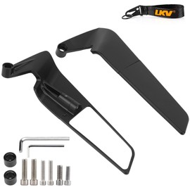 LKV Motorcycle Rearview Mirrors - CNC Upgraded Universal 10MM 8MM Stealth Mirrors Rotating Wind Wing Side Mirror for 1290 Super Duke R Evo KAWASAKI Z650 Z900 Yamaha MT07 MT09