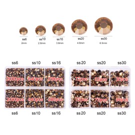 Nibiru 6616pcs Hotfix Rhinestones 5 Mixed Sizes FlatBack Crystal Rhinestones for Crafts Round Glass Gems with Tweezers and Picking Rhinestones Pen(Topaz)