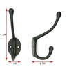 Craftsman Road Vintage Cast Iron Wall Hooks (Black Texture Finish,