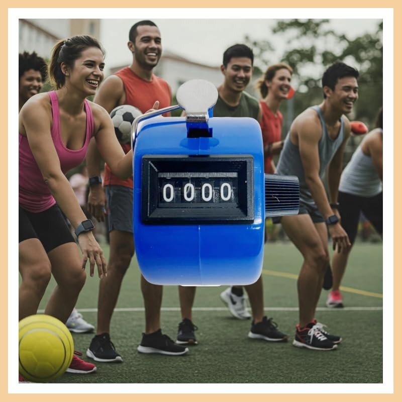 White Deer Hand Tally Counter 4 Digit Number Dual Clicker