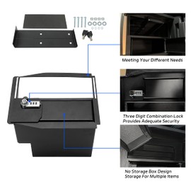 KUAFU Center Console Safe Vault Storage Box w/Bolts Compatible with 2015-2020 Ford F-150/Raptors F-250/F-350 Super Duty