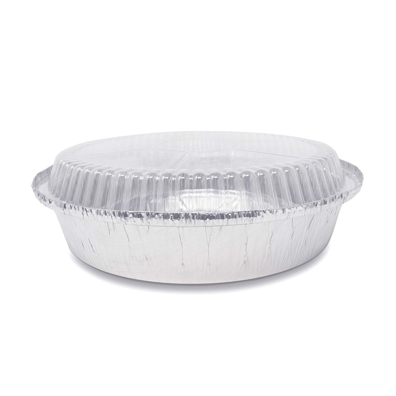 (40 Pack) Premium 6-Inch Round Foil Pans with Plastic Dome