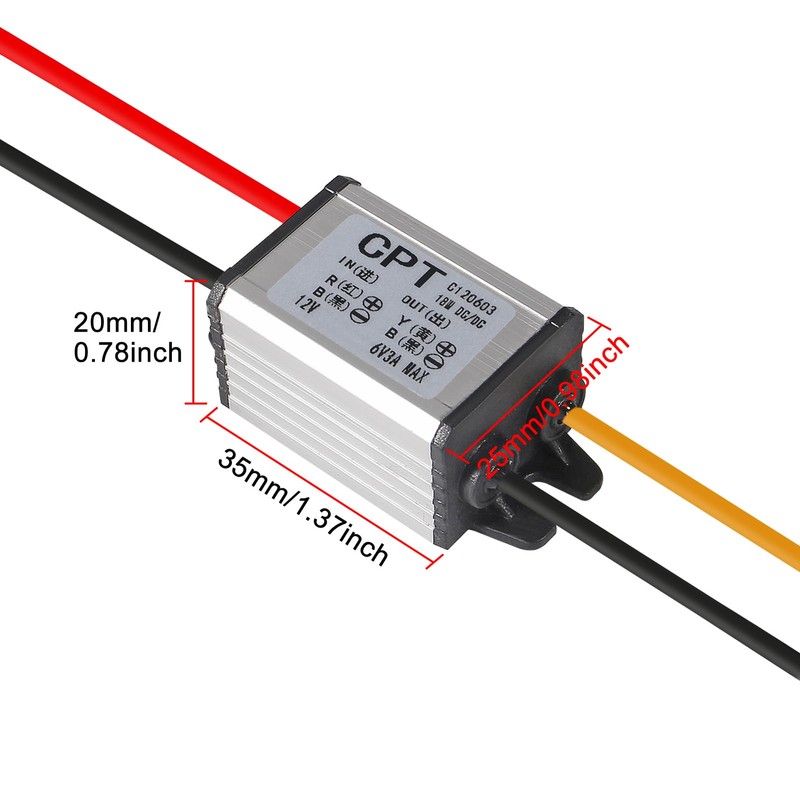 2PCS 12V to 6V Power Voltage Converter Buck Voltage Waterproof