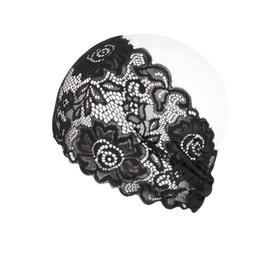 Women Swim Cap Waterproof Bathing Silicone Turban Cap Swimming Hat Keep Girls Hair Dry Anti-Slip Elastic Lace Floral Elegant Swim Wrap
