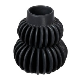 Bloomingville Modern Pleated Stoneware, Black Vase