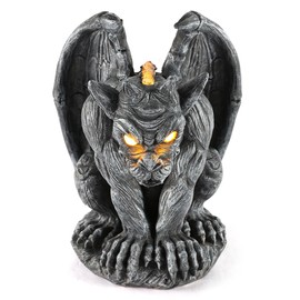 Lovely Ran Large Winged Gargoyle Statue with Solar Lights Outdoor Gargoyle Statue Garden Guardian Sculpture Figurine Gothic Decor Gargoyle Monster Dragon Creep Scary Sculpture Patio Yard Lawn