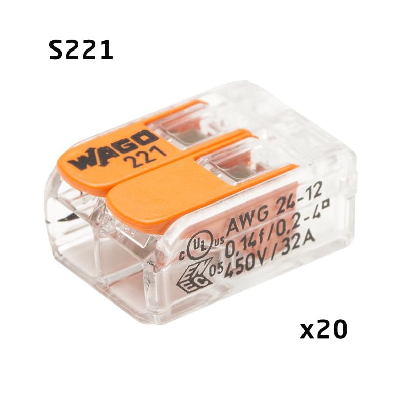 Wago - Blister pack of 40 automatic connection terminals, 2.3