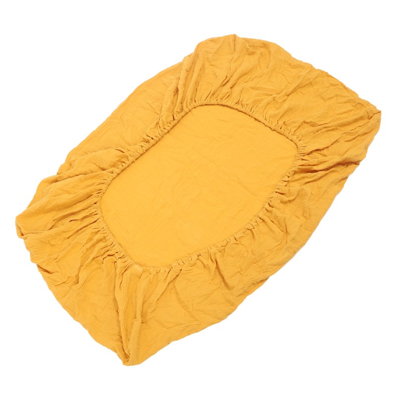Fitted Crib Sheet Full Cotton Crinkle Fabric Soft Breathable Comfortable